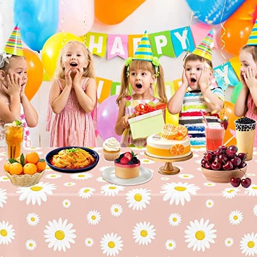 3 Pack Daisy Flower Tablecloths for Birthday Parties