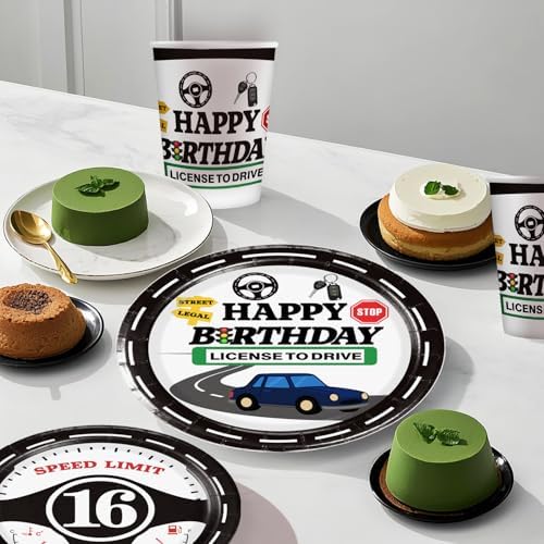 16th Birthday Decorations for Boys Car Theme Party Set