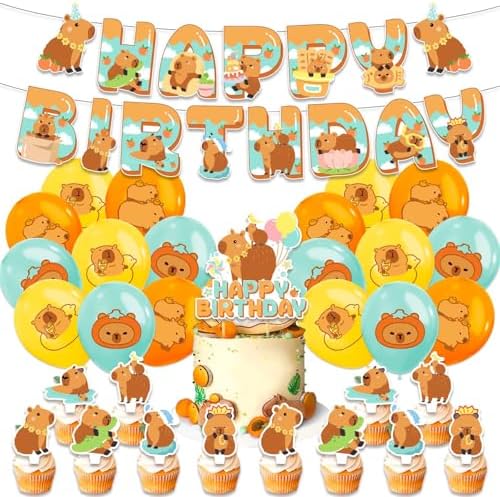 Capybara Party Decorations Set for Kids and Adults