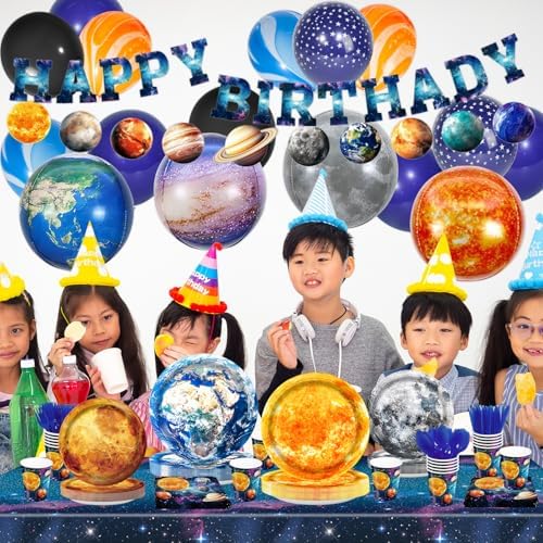 Outer Space Birthday Party Tableware Set 228pcs 30 Serve