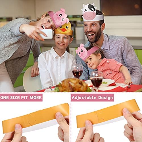48 Pieces Farm Animal Paper Headwear Set