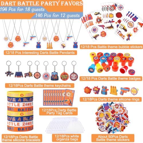 194 Pcs Dart Battle Party Favors Pack