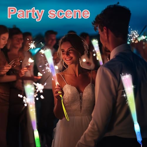 100 Pcs LED Fiber Optic Wand Glow Sticks