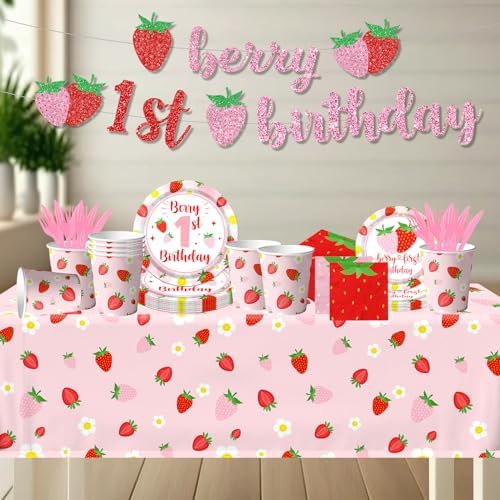 Berry First Birthday Decor Set for 20 Guests