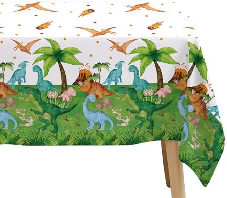 Dinosaur Birthday Party Tablecloth - 3 Pack 54x108 Inches