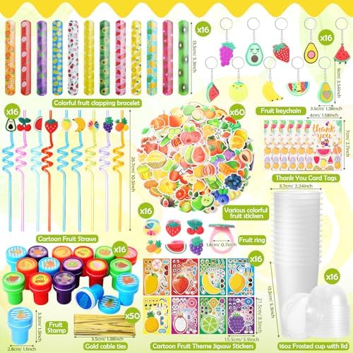 189 Pcs Fruit Themed Party Favors Decor Set