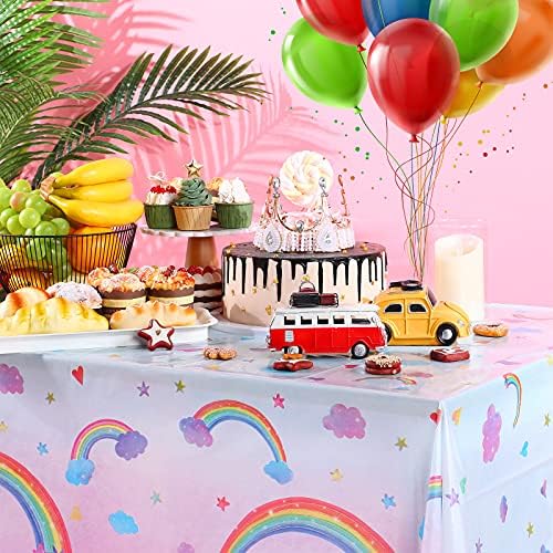 Tegeme Rainbow Tablecloths 108x54 Inches 3 Pcs