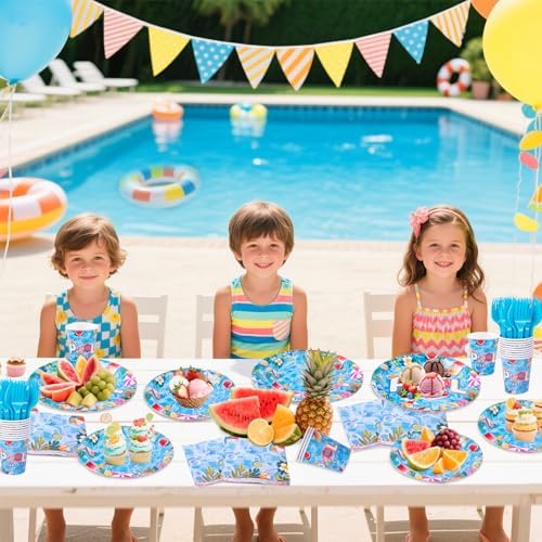 Pool Party Supplies Set for 24 Guests