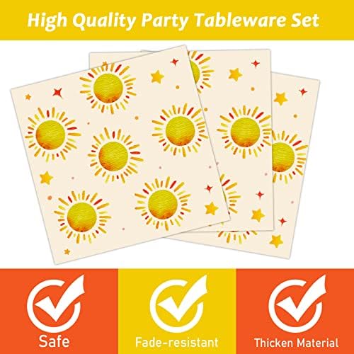 96 Piece Boho Sun Party Tableware Set