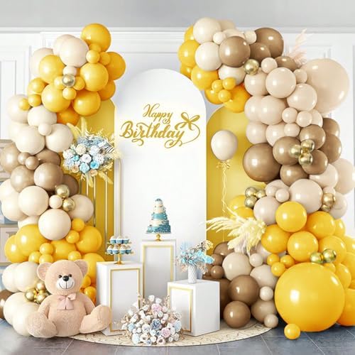Orange Brown Nude Balloon Arch Kit - 134pcs Garland Decorations