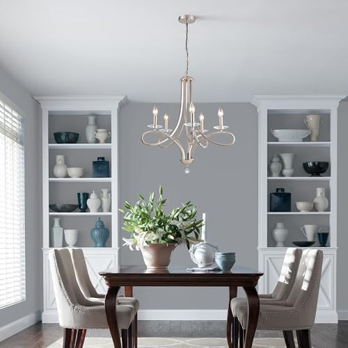 Modern Brushed Nickel 5-Light Chandelier