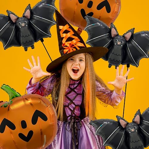 House of Party Foil Balloons with Balloons Bat and Pumpkin
