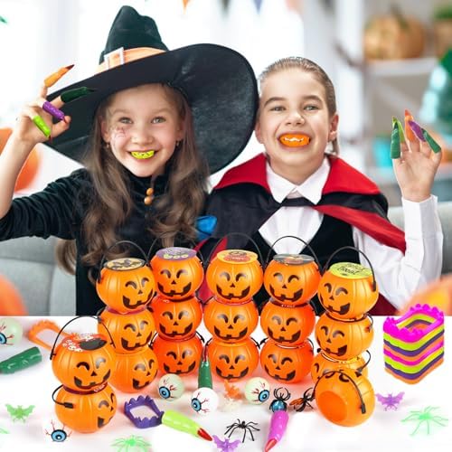 LEASEN 144 Pcs Halloween Party Favors for Kids