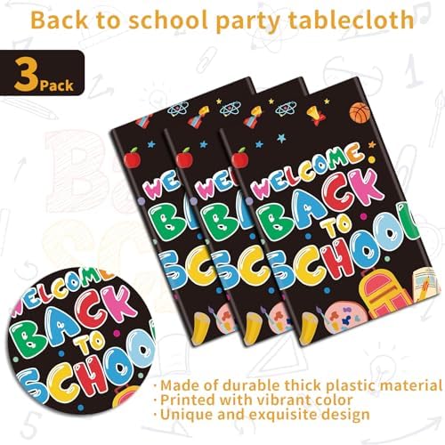 3 PCS Back to School Tablecloth 108x54 inches