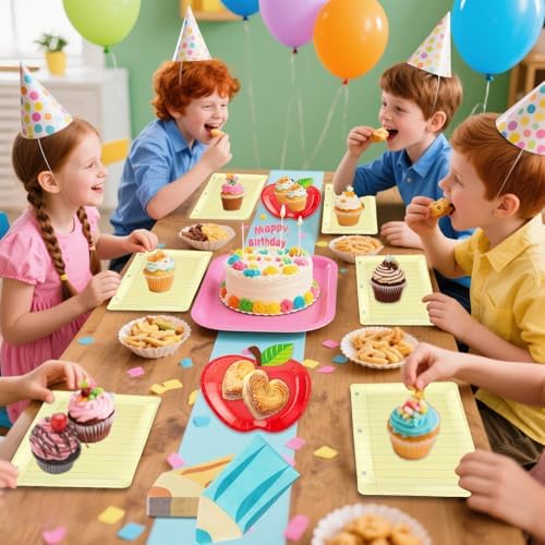 75 Pcs Back to School Party Tableware Set
