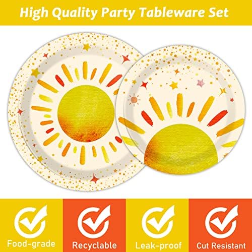 96 Piece Boho Sun Party Tableware Set