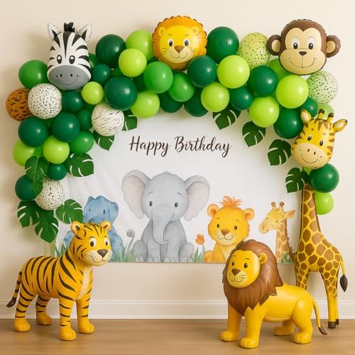 Jungle Safari Balloon Garland Kit for Kids Birthday
