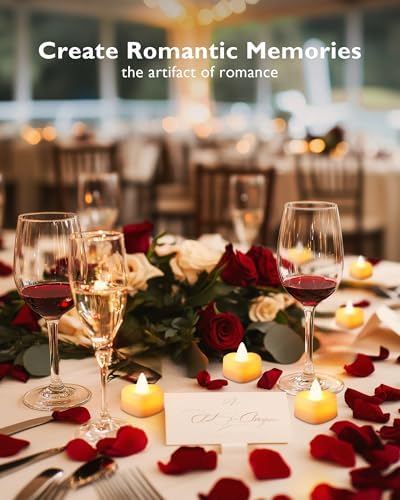 Homemory Romantic Rose Petals and LED Candles Set