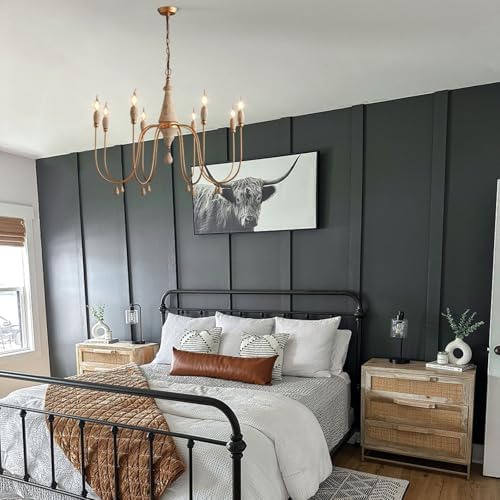 French Country Chandelier with 8 Gold Lights