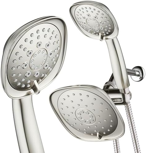 AquaDance Luxury Square High Pressure Rain Shower Head Handheld Spa Combo