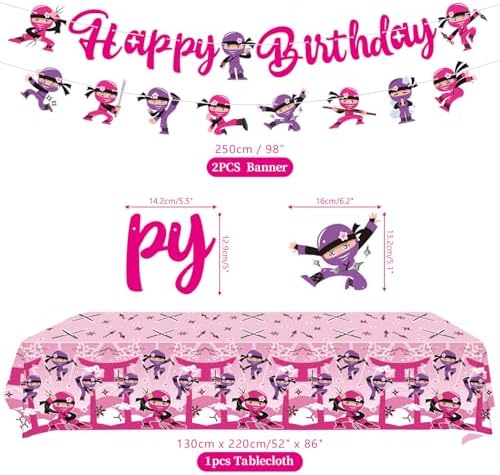 Ninja Girl Birthday Party Decor Pack