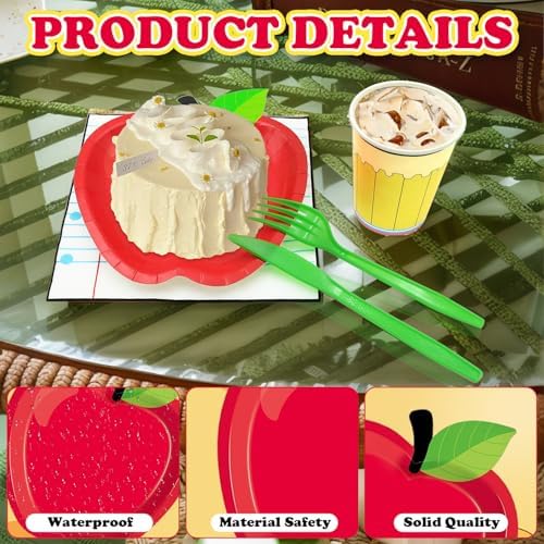 125PCS Back to School Decorations Plates Set