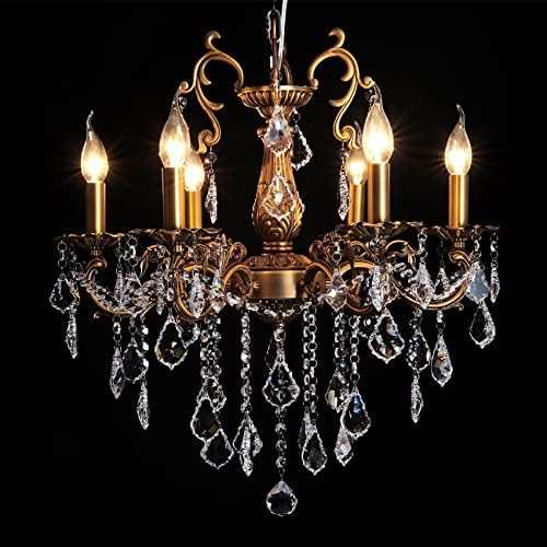 Crystal Chandeliers 6 Light Dimmable Ceiling Light