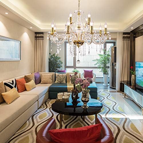 Modern Luxurious Gold Crystal Chandelier with 12 Lights