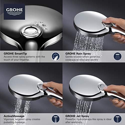 GROHE 26545EN0 3-Setting Handheld Shower Head Brushed Nickel Infinity