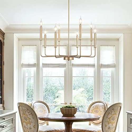 Modern Farmhouse Gold Chandelier with 8 Lights