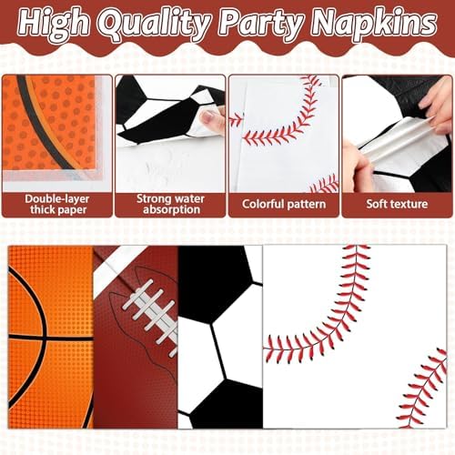 96 Pcs Sports Themed Party Plates Napkins Set