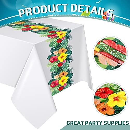 Irenare 3 Piece Hawaiian Luau Tablecloths 54x108 Inch