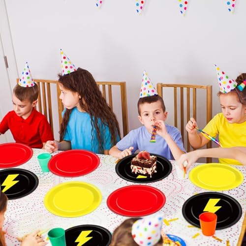 CHUNNIN 48 Pcs Cartoon Themed Plates for Kids Birthday Party