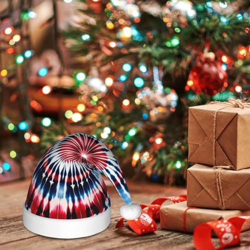 Augenstern Christmas Hat Blue Red Tie Dye Santa Hat Unisex