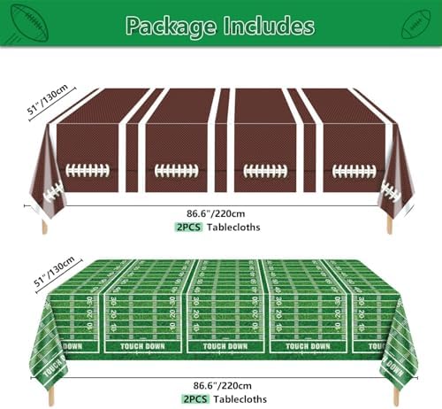 Football Tablecloths 4 Pack for Football Party Decor