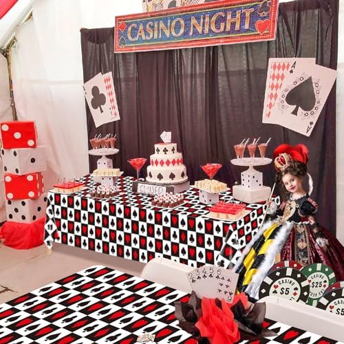 4Pcs Casino Tablecloths Poker Table Cover 51x106 Inch
