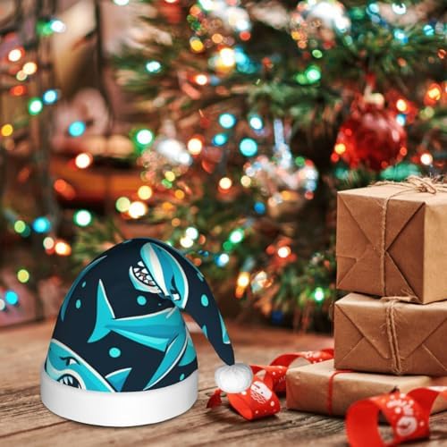 Augenstern Christmas Hat Cartoon Sharks Unisex Santa Hat