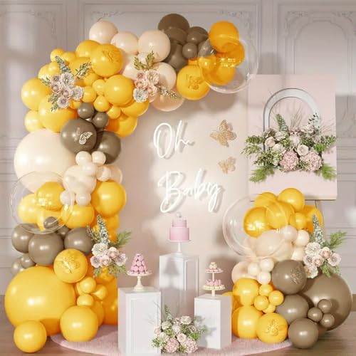 Orange Brown Nude Balloon Arch Kit - 134pcs Garland Decorations