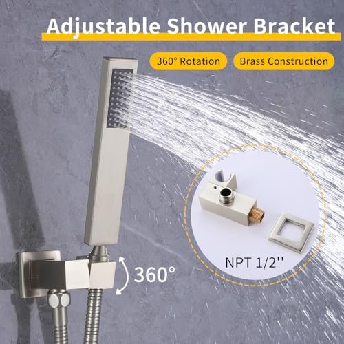 INAGE Brass Handheld Shower Head Set with 59 Hose and Swivel Bracket