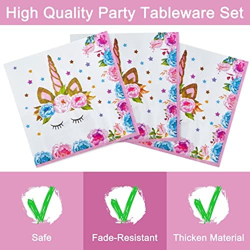 96 Pcs Horned Horse Birthday Party Tableware Set
