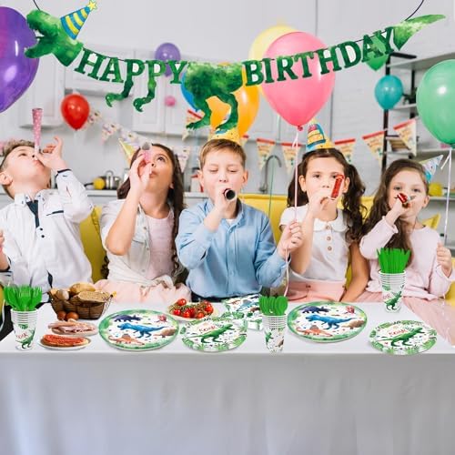 Oigco 169 Pcs Dinosaur Watercolor Party Supplies