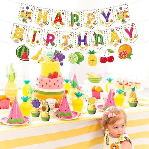 Fruit Party Decorations with Balloons and Banners