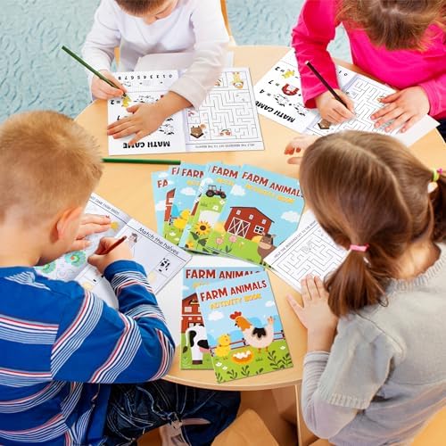 Zainpe 24Pcs Farm Animals Coloring Game Booklets