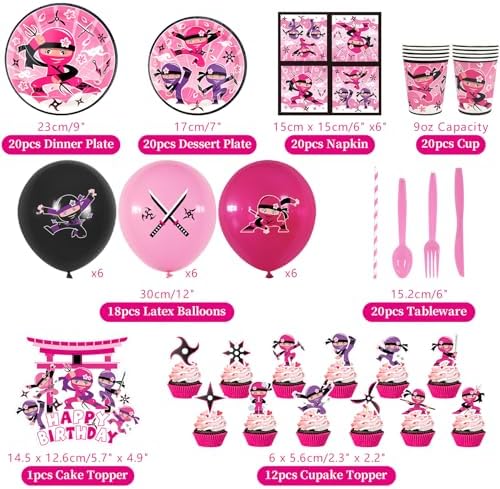Ninja Girl Birthday Party Decor Pack