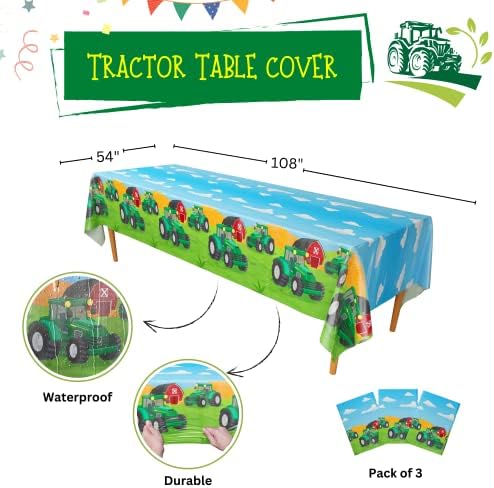 Blue Orchards Tractor Table Covers Pack of 3 54x108