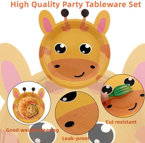 Safari Jungle Animal Shaped Paper Plates 60PCS