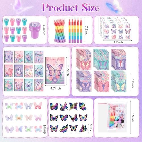 BenLouis 192Pcs Butterfly Party Favor Set