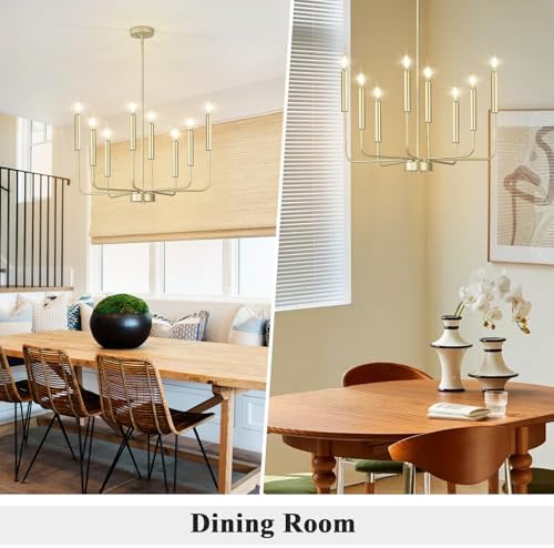 Qamra 8-Light Gold Chandelier for Dining Room