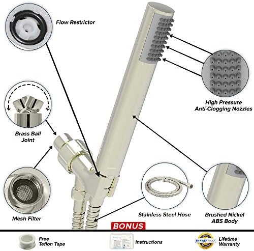 ShowerMaxx Luxury Spa Brushed Nickel Handheld Shower Head