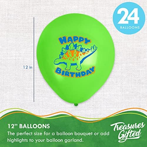 Treasures Gifted Dinosaur Balloons 24 Pack 12 Inch